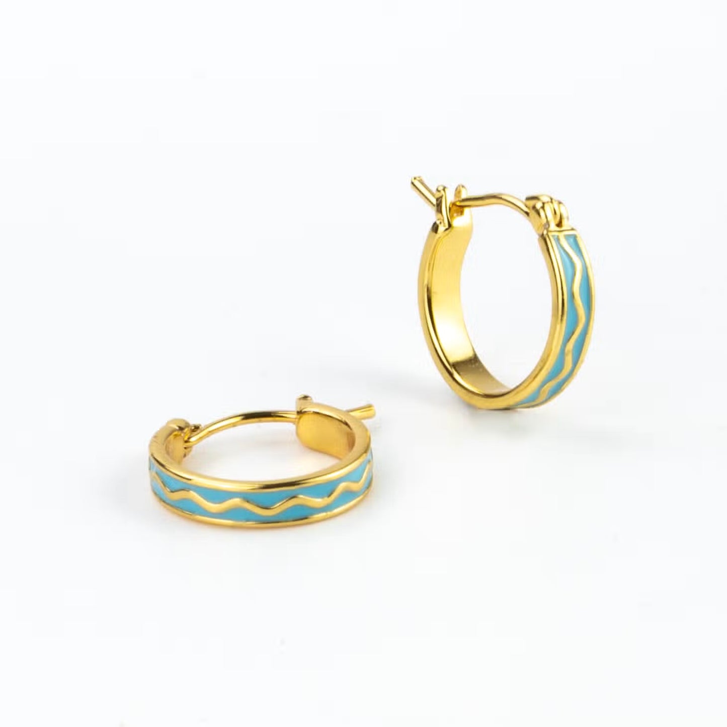 Øredobber - Legian Wave Enamel Hoops