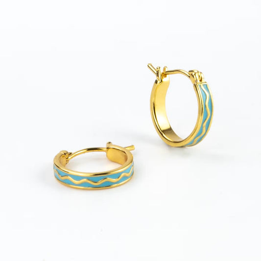 Øredobber - Legian Wave Enamel Hoops
