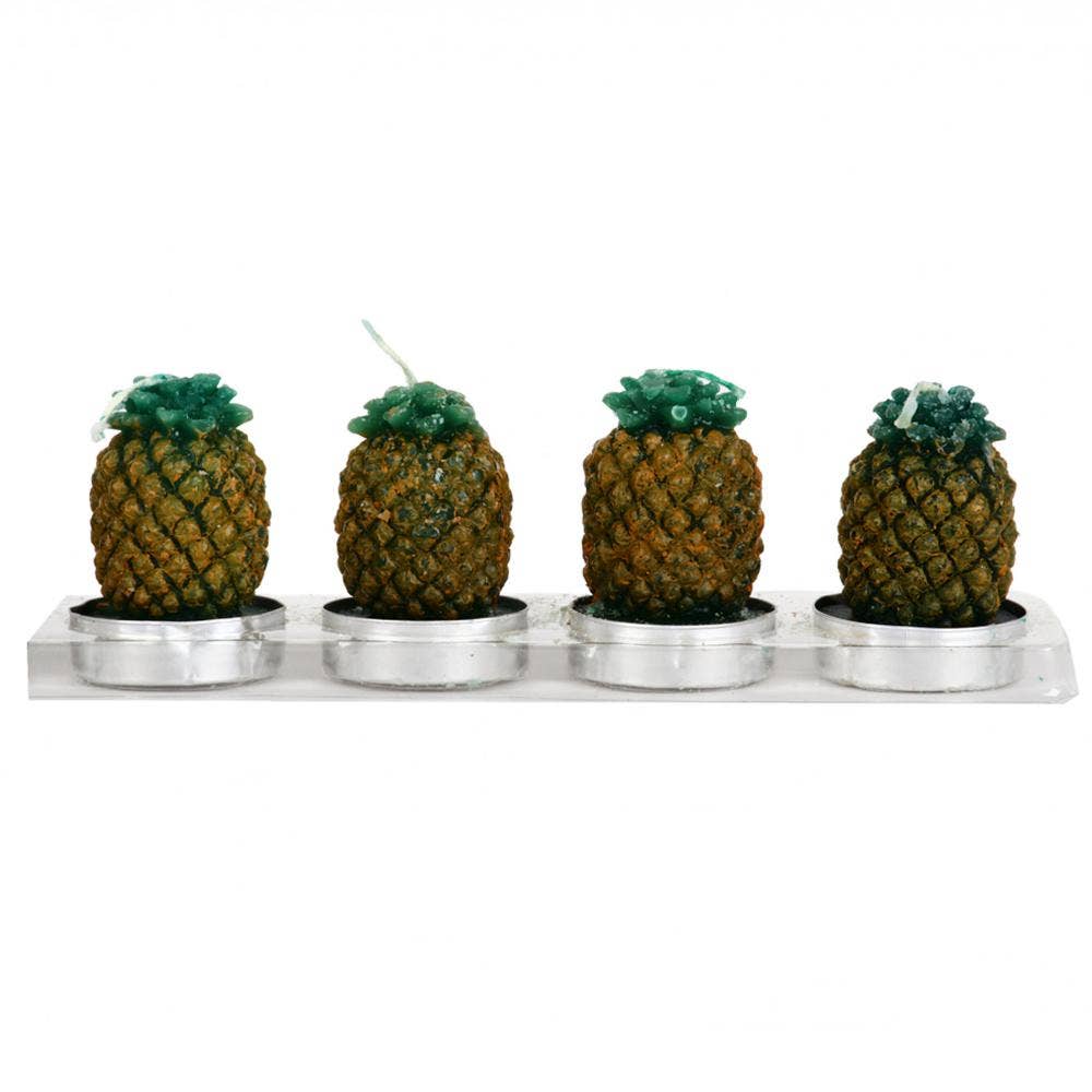 Stearinlys - Ananas / flamingo, 6pk.