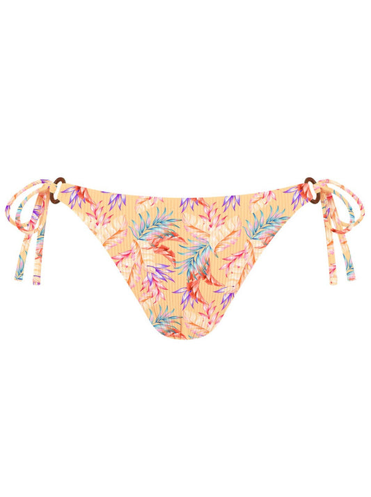 MrMiss - Ribbed Bikini Bottoms - Amber Palm frond