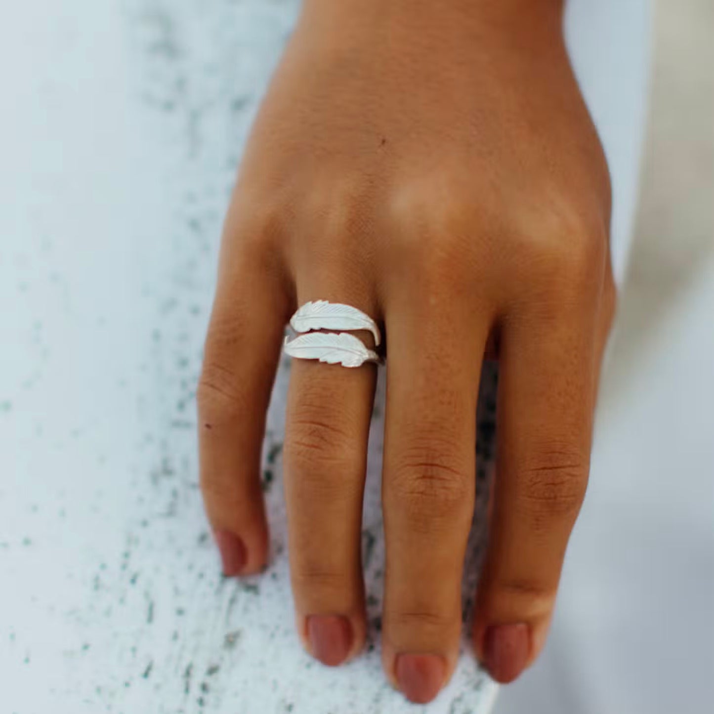 Ring - Bocca Feather, sølvbelagt