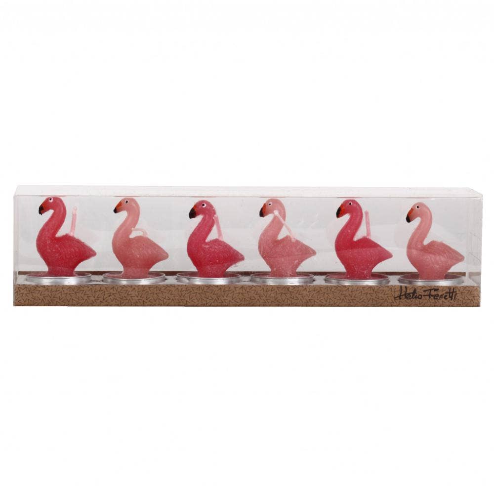 Stearinlys - Ananas / flamingo, 6pk.