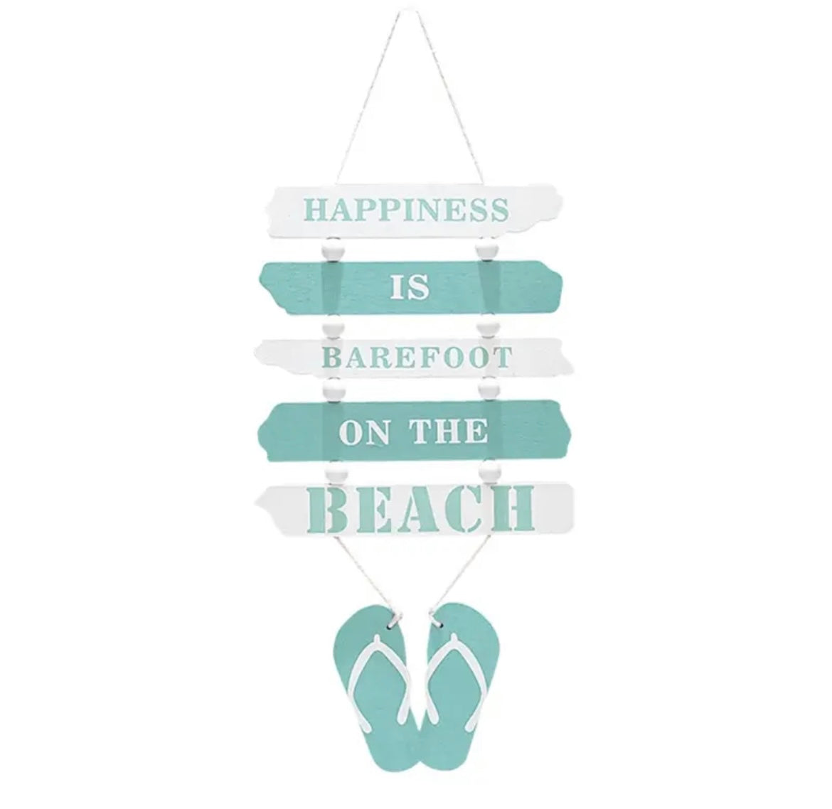 Barefoot on the beach - skilt i tre