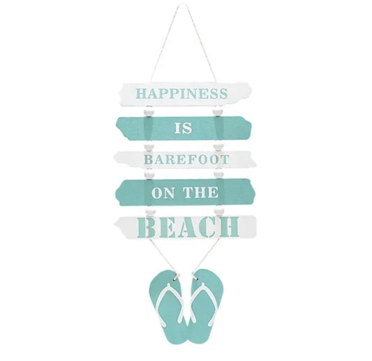 Barefoot on the beach - skilt i tre