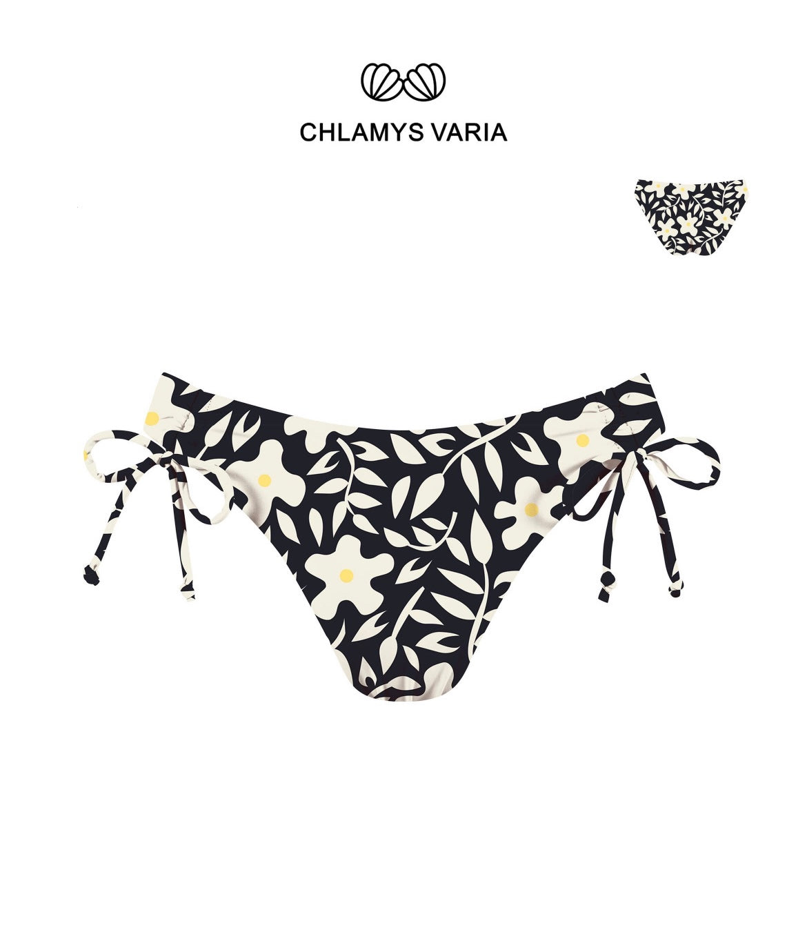 MrMiss - Mid Waist Bikinitruse, svart mønster