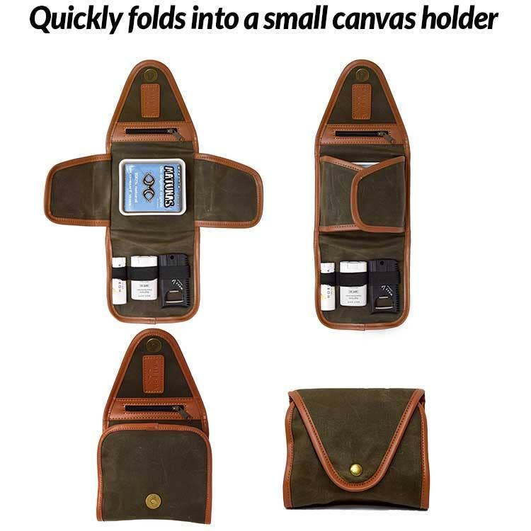 Surf Kit - Travel Clutch, inkl. voks, solkrem, Lip Balm & kam m/finnenøkkel