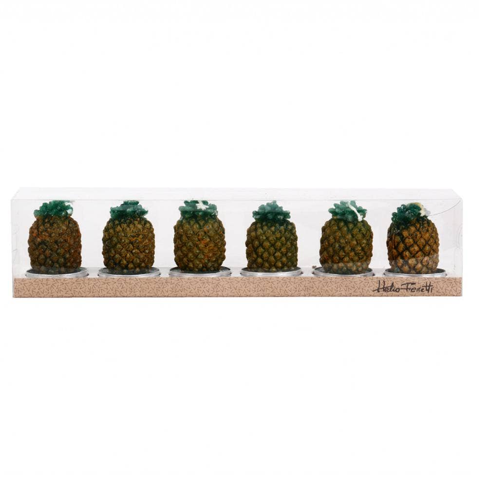 Stearinlys - Ananas / flamingo, 6pk.