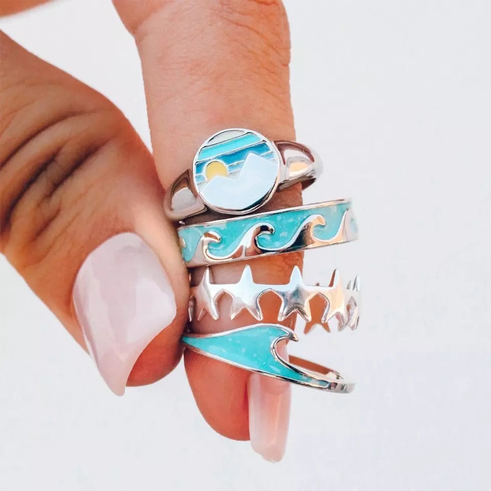 Twin Peaks ring - Set of 4