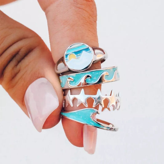Twin Peaks ring - Set of 4