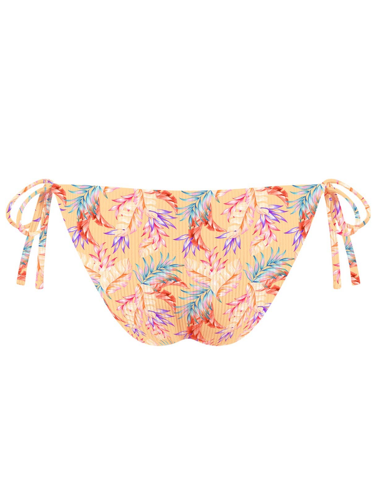 MrMiss - Ribbed Bikini Bottoms - Amber Palm frond