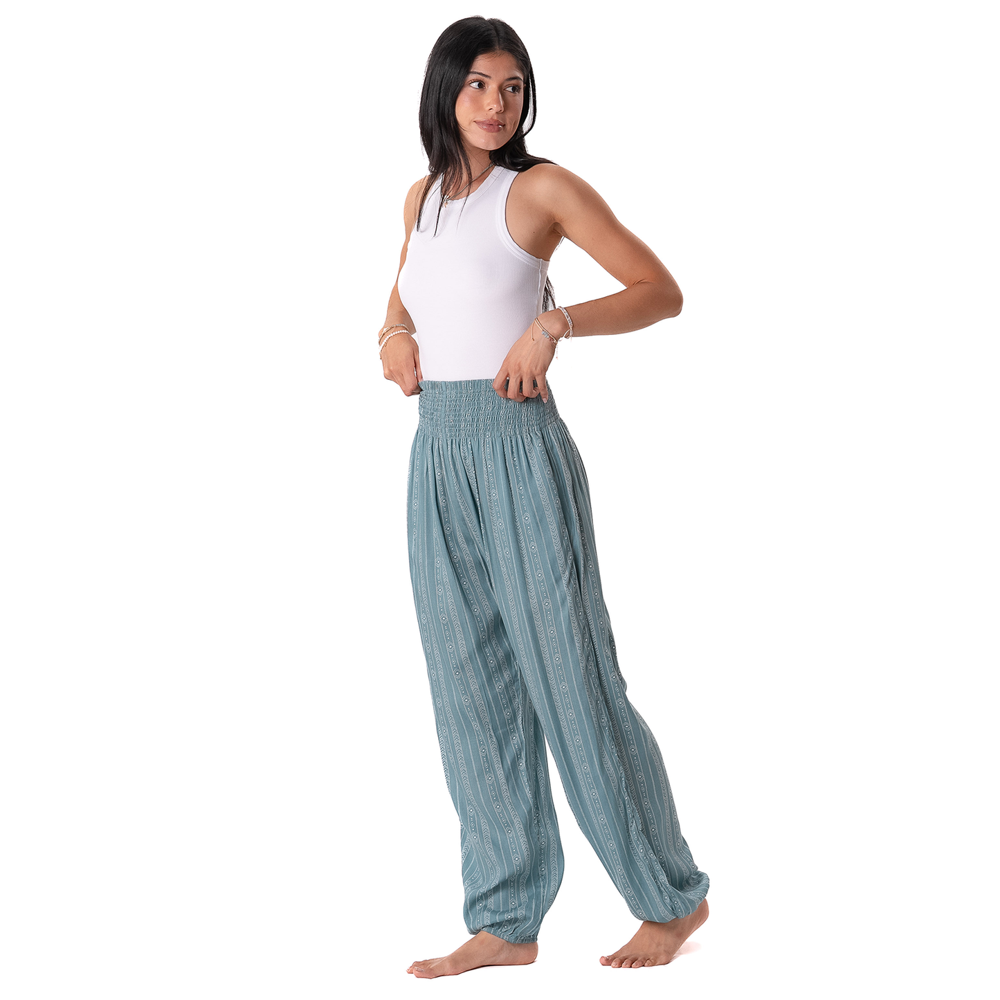 Harem bukse - Seafoam Tribal Stripe
