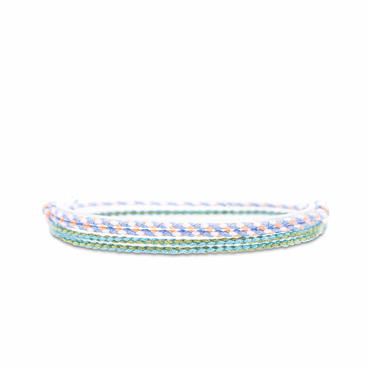 Made By Nami - 2-piece set SC anklets - Lavender & Green