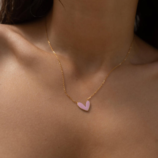 Made By Nami - Necklace with Heart Pendant Pink