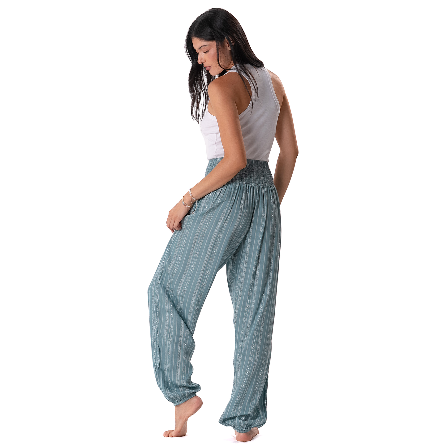 Harem bukse - Seafoam Tribal Stripe