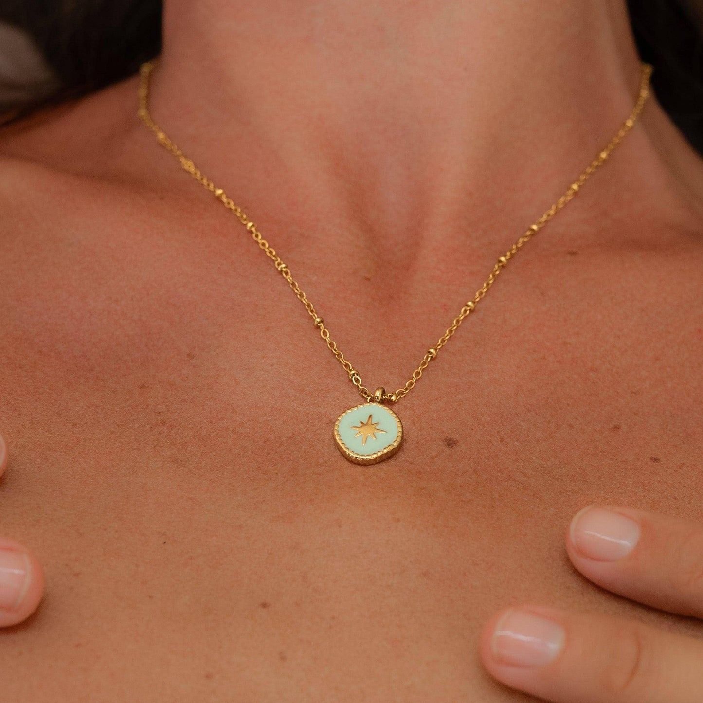 Made By Nami - Necklace with turquoise coin pendant