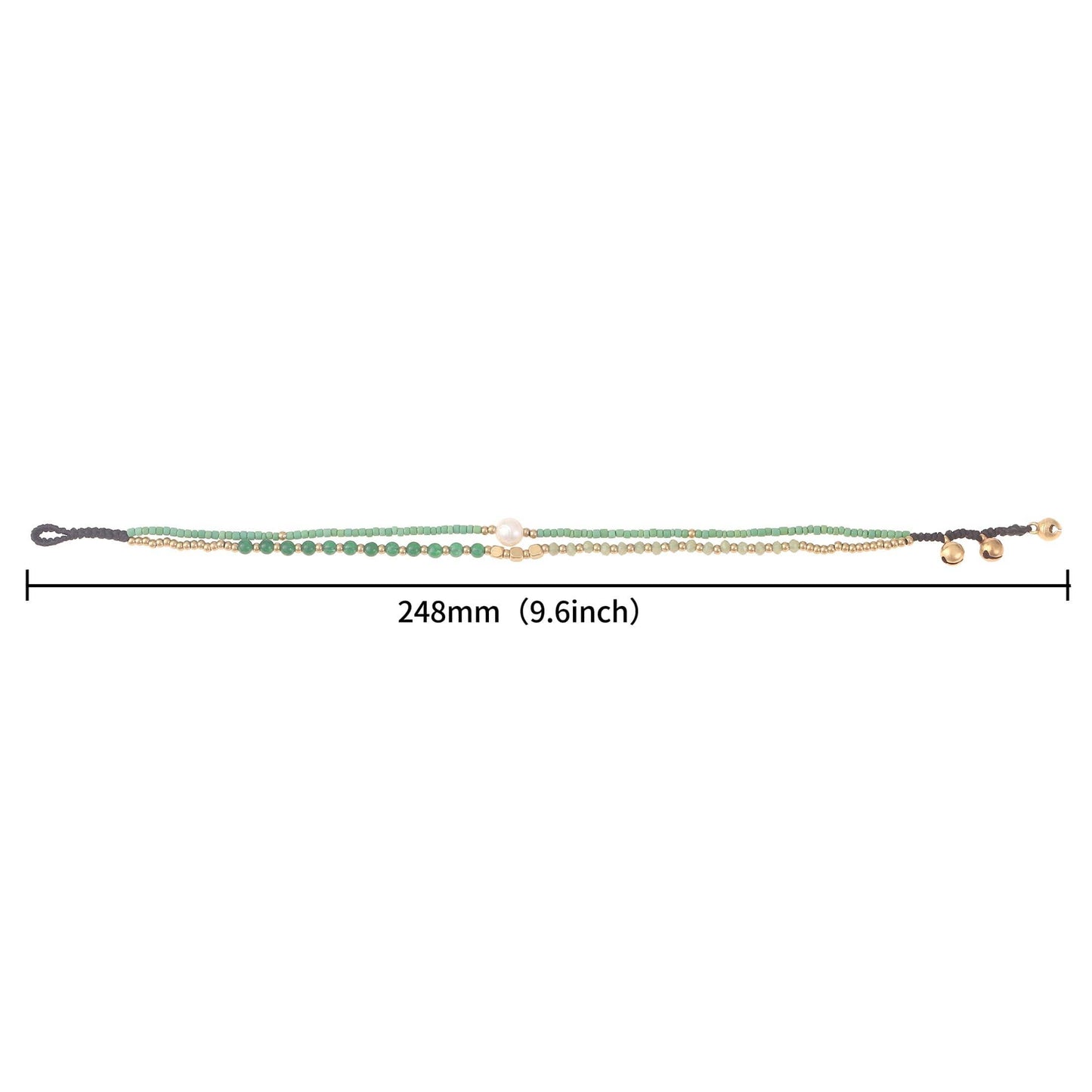 Made By Nami - Pearl Anklet with Freshwater Pearl | Green