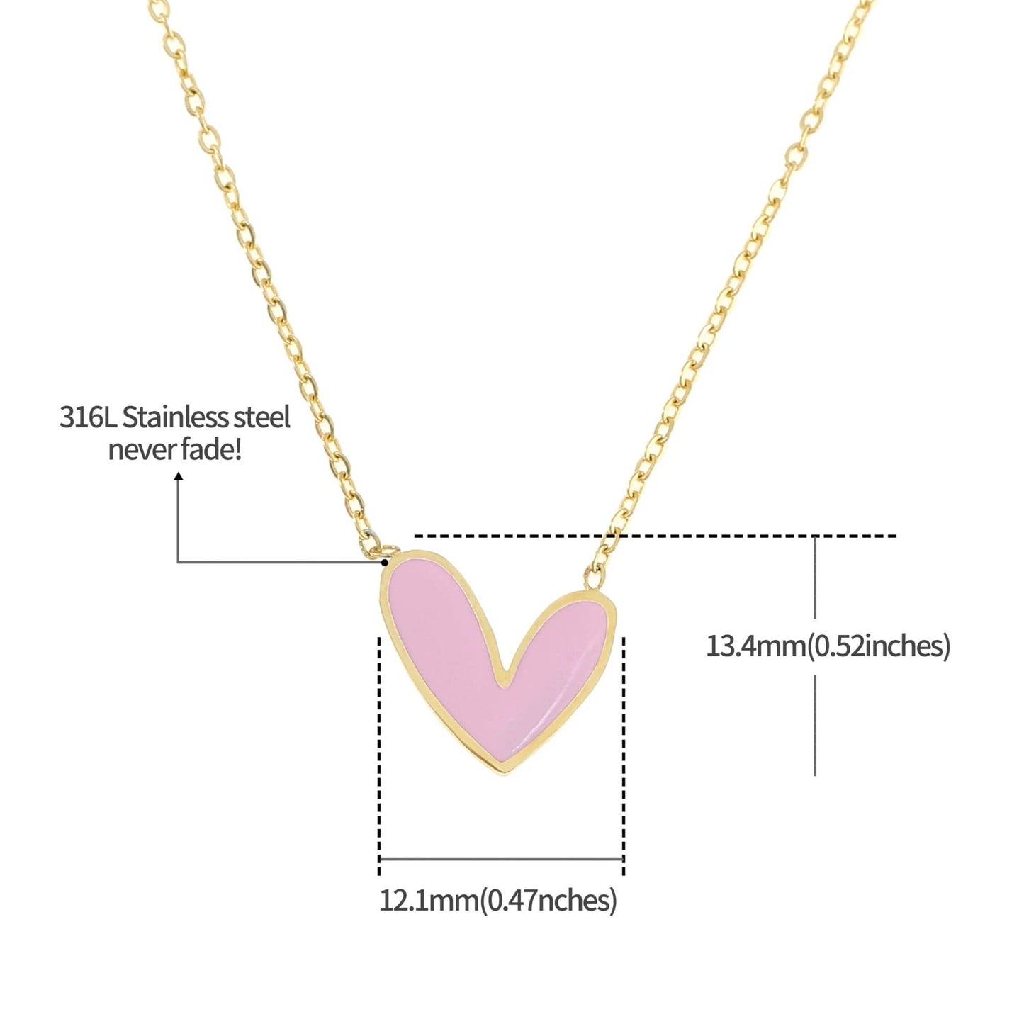 Made By Nami - Necklace with Heart Pendant Pink