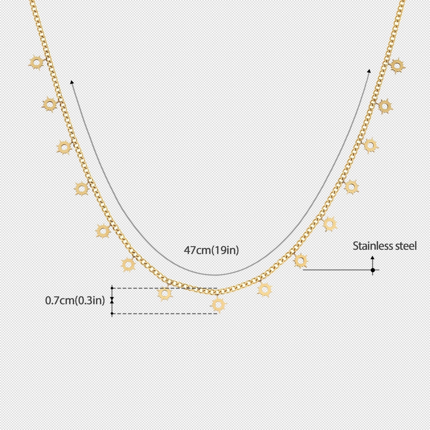 Made By Nami - Golden Necklace with Small Suns