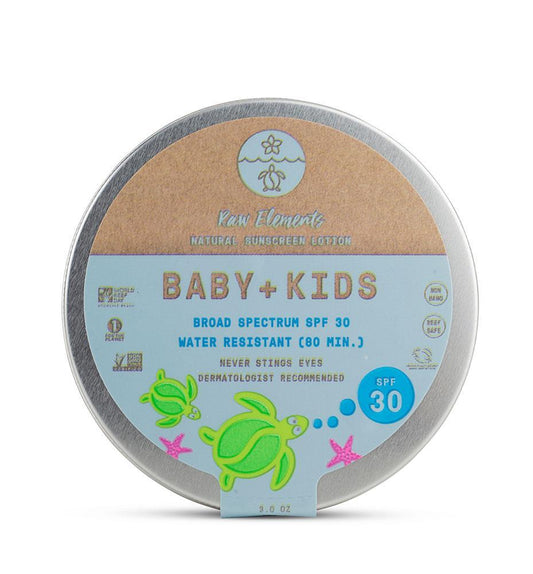 Raw Elements Baby + Kids lotion SPF 30 Tin